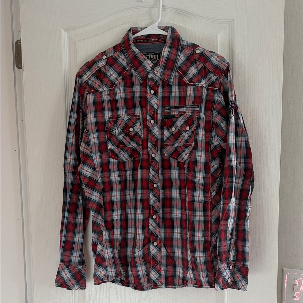 Men's Red Plaid Shirt